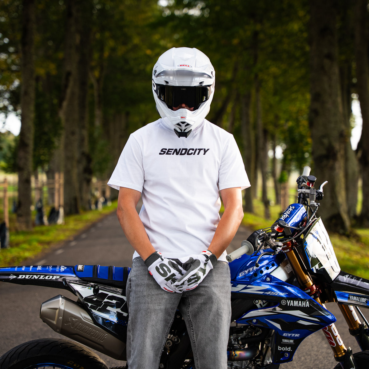 Need Money For Supermoto - White T-Shirt