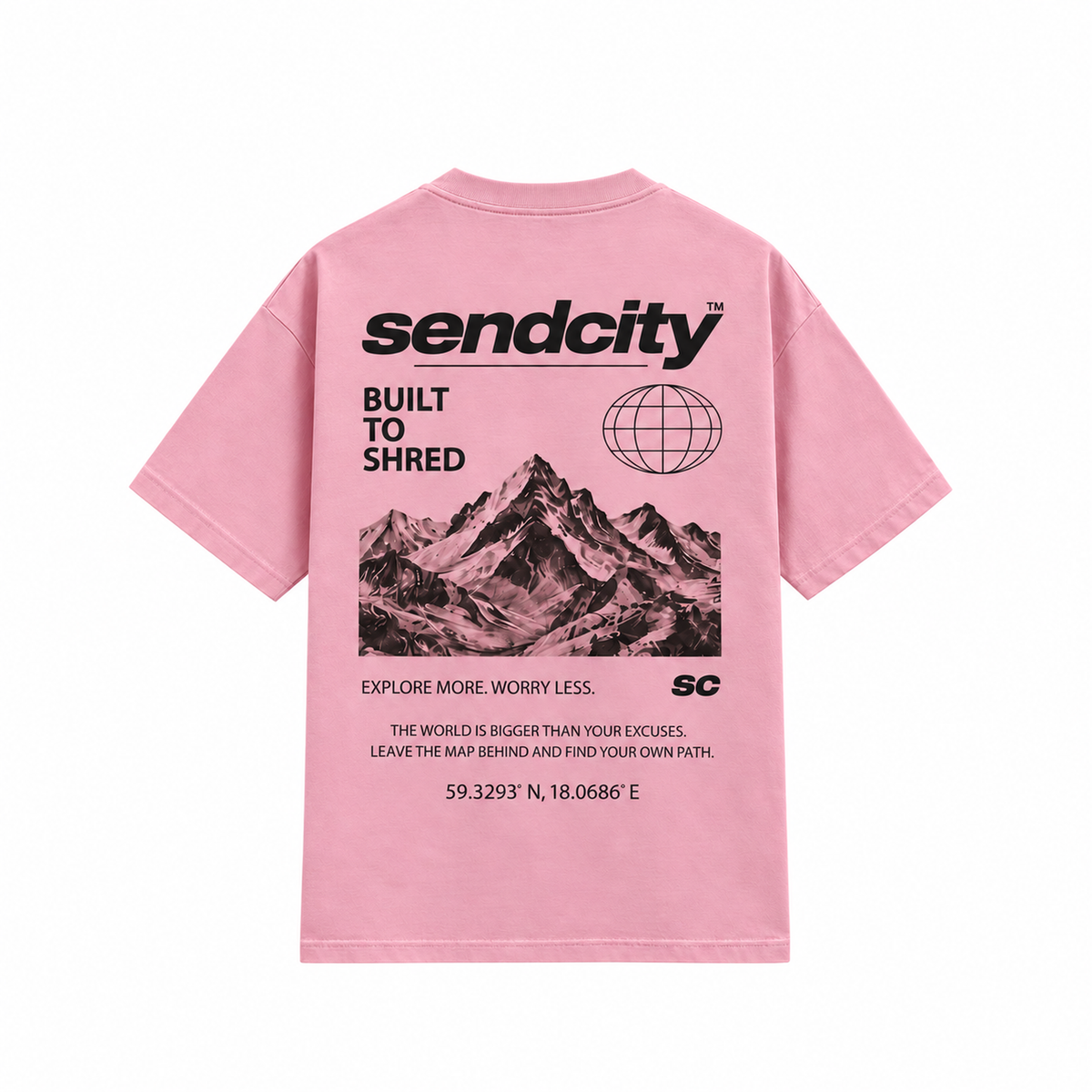 Explore More Worry Less - Pink T-Shirt